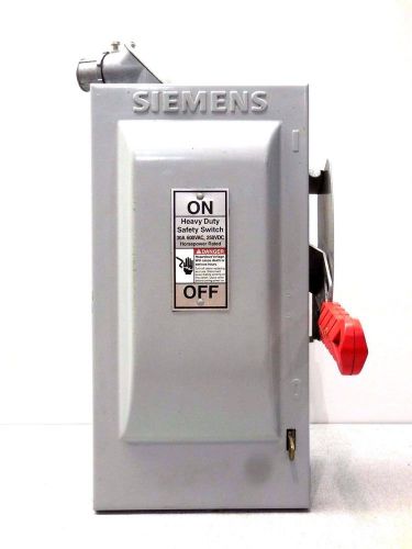 Rx-1861, siemens hf361 heavy duty safety switch w/ fuses. 30 amp max. 600 vac. for sale