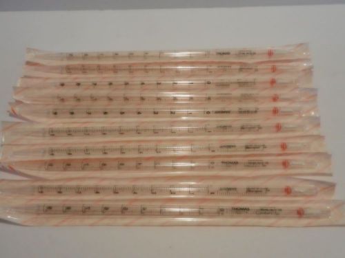 Lot of (10) 10ml in 1/10 plastic serological pipette, pipet,  thomas scientific for sale