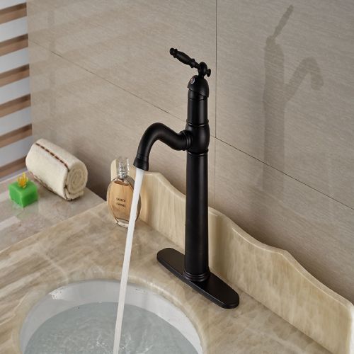 Oil Rubbed Bronze Bathroom Sink Faucet w/ Deck Mount Tall Basin Faucet Mixer Tap