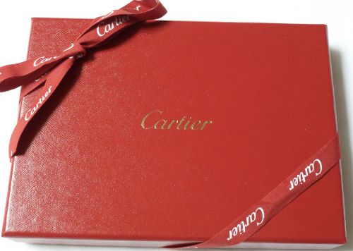 CARTIER 100% authentic RED cardboard GIFT/JEWELRY BOX w/ribbon- 7.5” x 5 3/8”