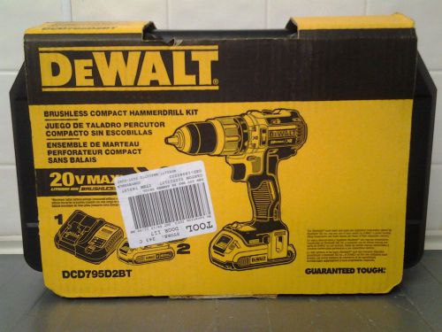 DeWalt 20V MAX XR Li-ion Brushless Compact Hammerdrill Kit (DCD795D2BT) *NEW*