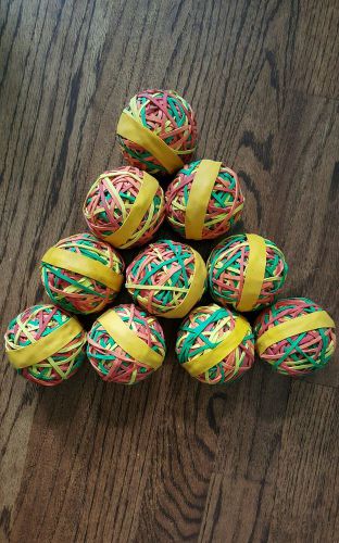 Quality office rubber band balls lot 10 bulk new red green yellow orange for sale