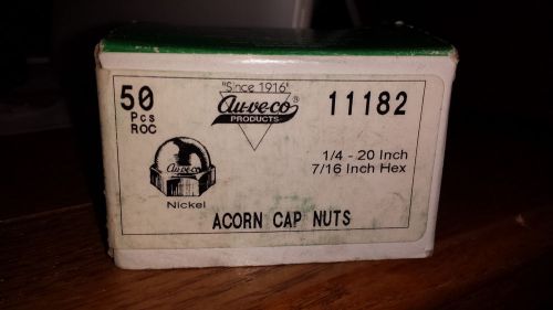 Au-ve-co 11182 1/4&#034;-20 acorn nut (cap nut) nickel plated 50 pcs for sale