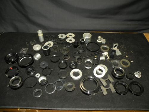 Lot of various Photonics rings, tubes, mounting plates - Newport, Oriel