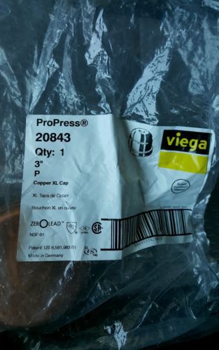 Viega propress fitting - 3 inch copper XL cap