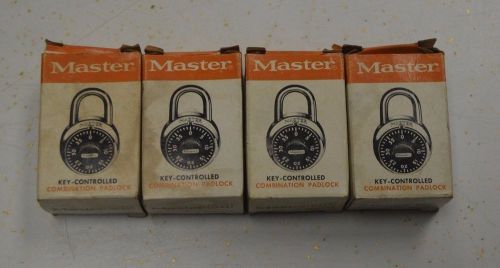 (4) master lock 1525 hardened steel shackle center dial combination padlocks for sale