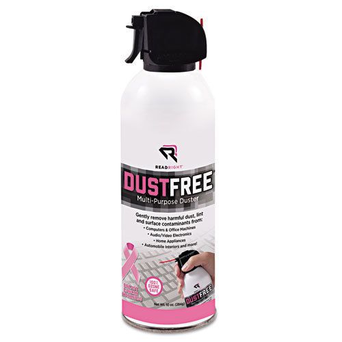 Pink Ribbon Compressed Gas Duster, Extension Wand, 10oz Cans, 6 per Pack