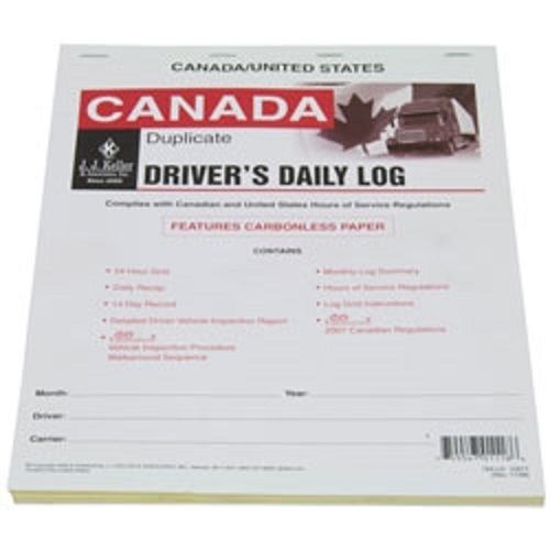 Jj keller-canadian 2-in-1 drivers daily log book with recap, detailed dvir for sale