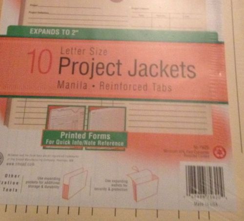 New SMEAD Letter Size Manila Reinforced Tabs Project Jackets(10) Expands To 2&#034;