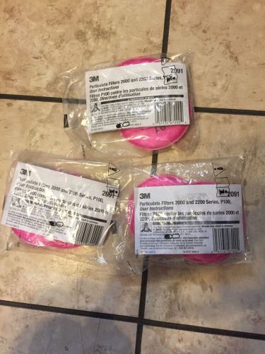 Particulate Filter, 3M, 2092 P100 Series 2000-2200 New 3 Packs Of 2
