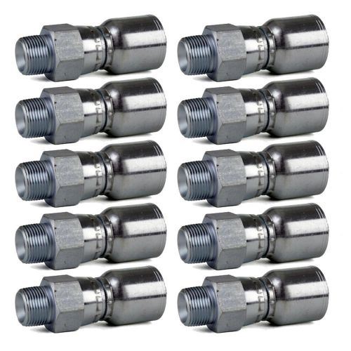 Quantity 10 mpx-06-06 3/8&#034; hose x 3/8&#034; nptf male pipe swivel hydraulic fittings for sale