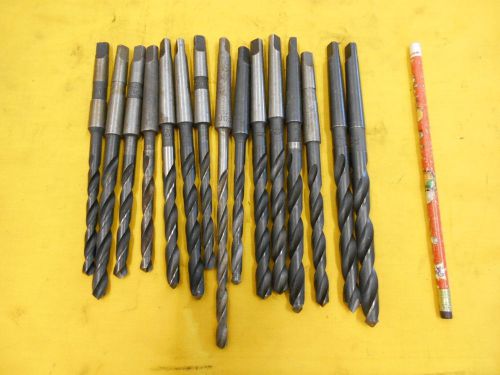Lot of 15 - 1 morse taper shank drill bits lathe mt mill tool various usa mfg for sale