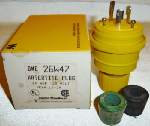 Woodhead Watertite Electrical Plug 26w47 20amp 125V nema l5-20 Daniel
