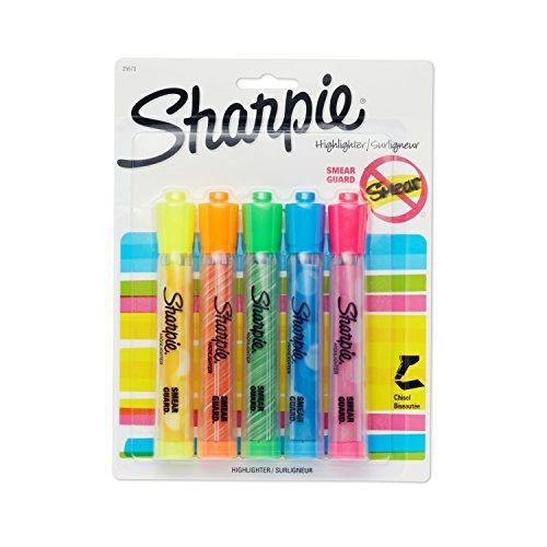 Sharpie Accent Generation Highlighters, 5 Colored Highlighters (25573PP)