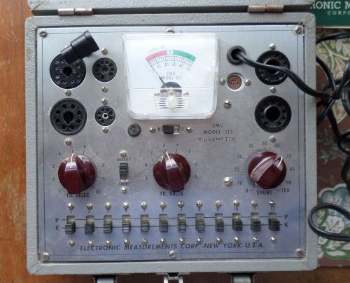 EMC Vacuum Tube Tester Model 213 Electronic Measurements Corp - Vintage