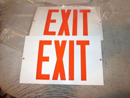 metal exit sign cover lot of 2 with red insert 7 1/4&#034; X 11 new in bag mancave