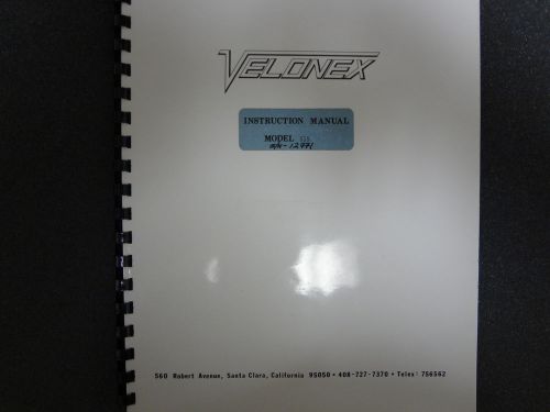 Velonex Model 515. Instruction Manual.