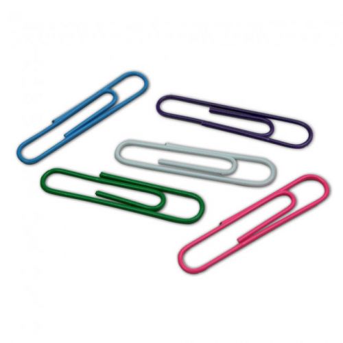 Mix lot of 60 jumbo paper clips &amp; 45 jumbo vinyl coated paper clips for sale
