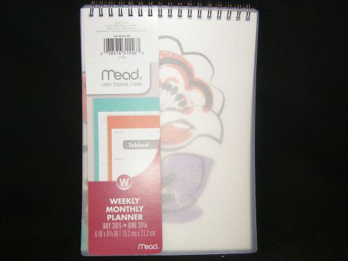 MEAD WEEKLY MONTHLY TABBED PLANNER JULY 2015-JUNE 2016 6&#034;X 8 3/8&#034; SPIRAL BOUND