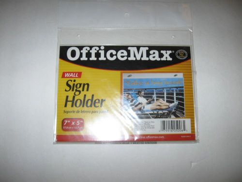 Clear Plastic Office Max Wall Sign Holder 7&#034; x 5&#034;  &#034;New In Package&#034;