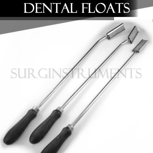 3 Equine Dental Float Rasp Down,Up,Straight Veterinary Instruments Black Handle