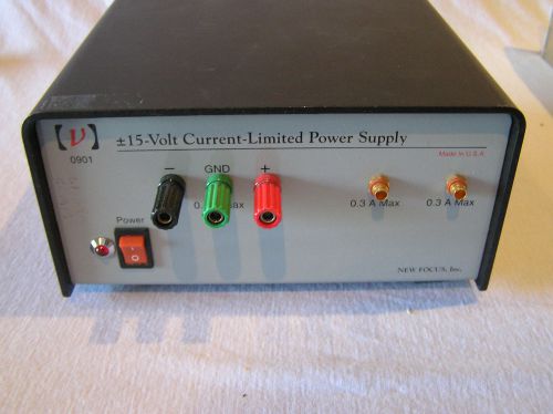 New Focus + - 15 volt, dual output current limited power supply
