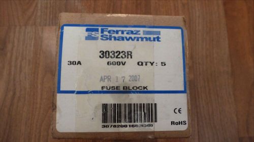 Box of 5 Ferraz Shawmut 30323R, 30A, 600V, Fuse Blocks *New Old Stock*