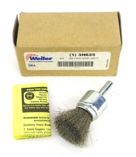 Weiler Crimped Wire End Brush Stainless Steel 3/4&#034; Diameter 1/4&#034; Sh 10017 J11