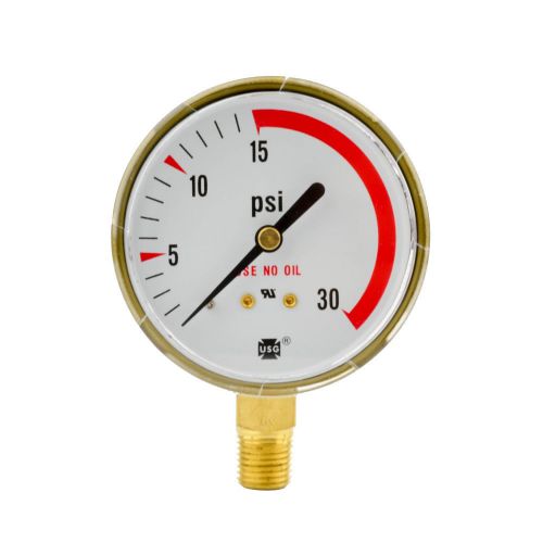 2-1/2&#034; x 30 PSI Welding Regulator Repair Replacement Gauge For Acetylene