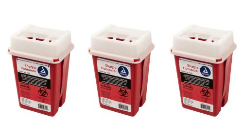 Sharps container bio-hazard needle disposal 1 qt tattoo dynarex (lot of 1,2 &amp; 3) for sale