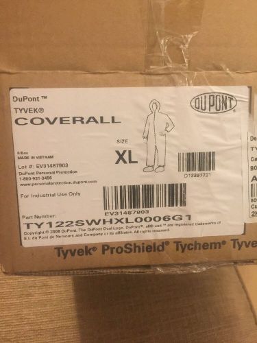 Dupont Tyvek Coverall Bunny Suit with Hood and Boots Disposable TY122S / XL 6pcs