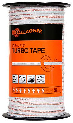 Gallagher g623544 electric fence turbo tape-1/2&#034; 656&#039; turbotape for sale
