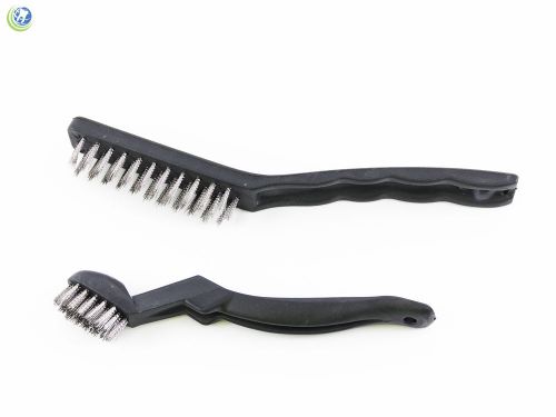 Dental lab heavy duty steel wire brush w/ handle for polishing cleaning set of 2 for sale