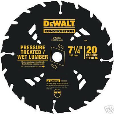 Dewalt dw3174 7-1/4, 20 teeth circular saw blade for sale