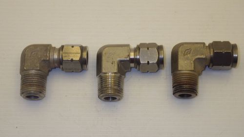 Imperial eastman ref# ss-810-2-8 male elbow, 1/2&#034; od tube x 1/2&#034;  npt (lot of 3) for sale