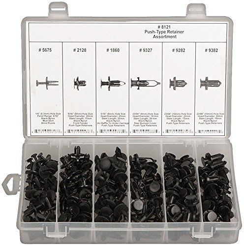 Disco Automotive 8121 Black Nylon Push-Type Retainer Assortment