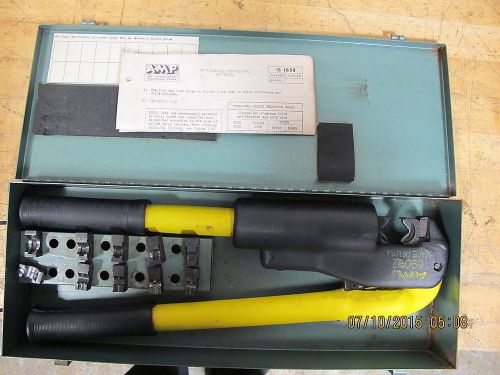 AMP 69092 HYDRAULIC CRIMP TOOL SET With 6 Sets Of Dies And Case Up To 4/0