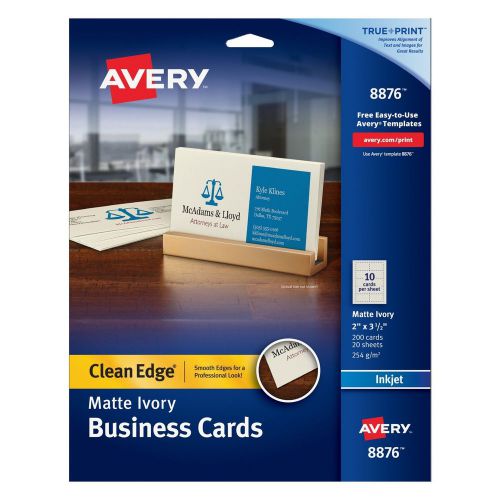 Avery Two-Side Printable Clean Edge Business Cards for Inkjet Printers Matte ...