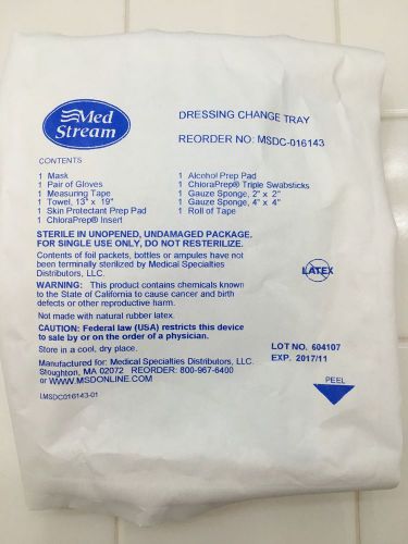 Med Stream Dressing Change Trays LOT OF 5, Item: MSDC-016143 Includes Chloraprep