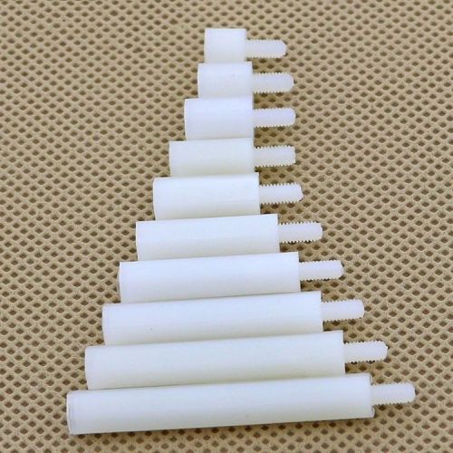 50pcs m4 nylon hex spacers male/female hex standoff spacer nuts washers white for sale