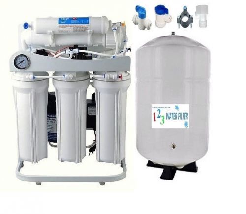 Ro reverse osmosis water filtration system 150 gpd 10 g tank booster pump lc for sale
