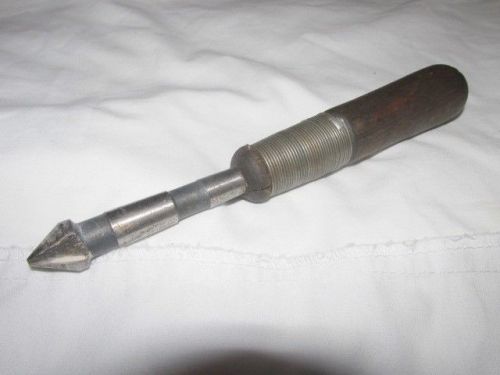 Vintage Wire Wrapped Wood Handle Deburring Tool 16mm End, Tool is 7.25&#034; Long