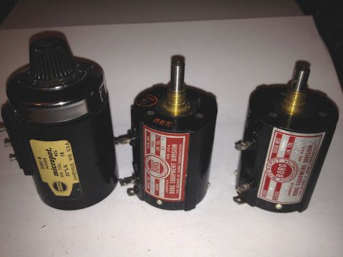 Lot of 3 Used Borg Micropot Potentiometers with 1 Dial - 1K w/Dial and (2) 1000