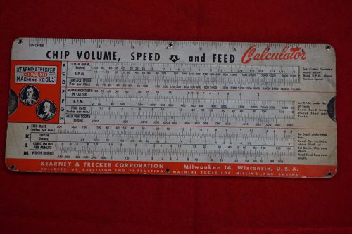 Vintage Kearney speed and feed calculator in case
