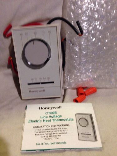 Honeywell CT60A Manual Thermostat Electric Baseboard &amp; Fan Forced Heat *NEW