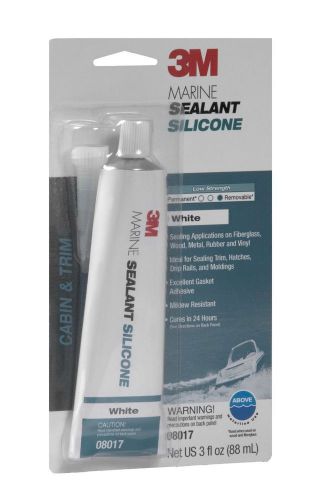 3M Marine Grade Silicone Sealant (White, 3-Ounce Tube)