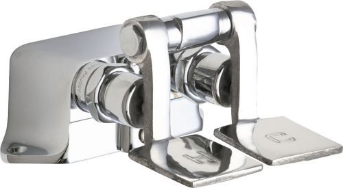 Chicago faucets 625-abcp hot &amp; cold water floor mount double pedal valve, chrome for sale