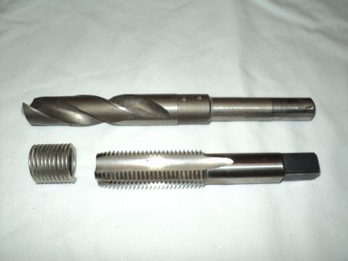 Heli-coil 16mm x 2 tap, 21/32 hs steel 1/2sh drill bit w/one insert;lightly used for sale