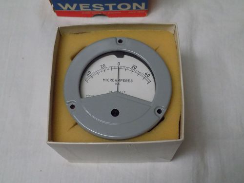 Weston New Old Stock Mod# 2531 D.C Microamp 50-0-50 Panel Meter Ruggedized 3.5&#034;