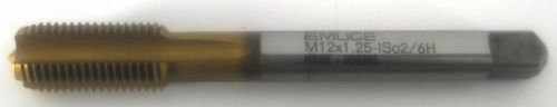 Emuge metric tap m12x1.25 straight flute hssco5% m35 hsse tin coated for sale